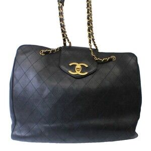 🔥 Chanel Black Quilted Supermodel XL Weekender Tote Bag Pre-Owned 🔥